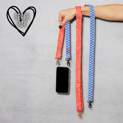 Style Bundle zum Wechseln aus 2 Handybänder + Handyhülle | Pink Popsicle &amp; True Blue