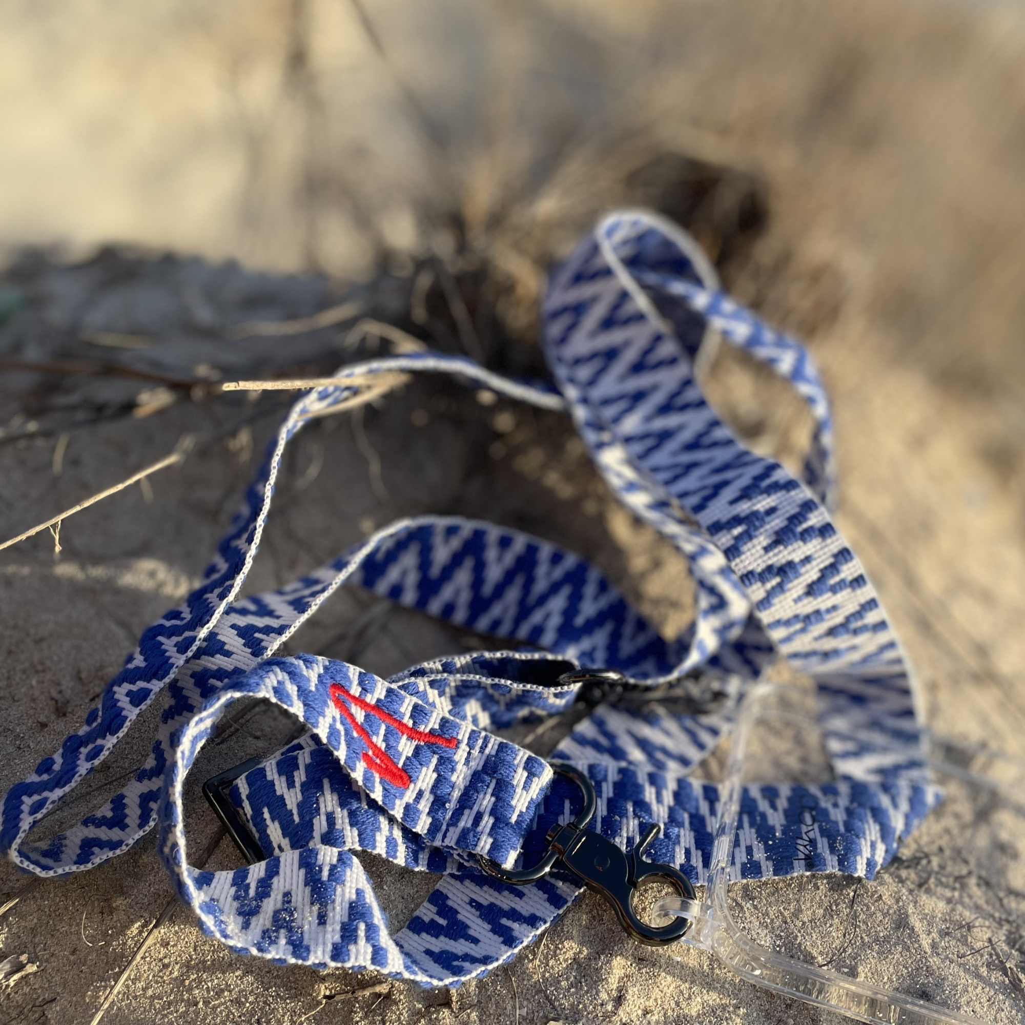 Wide woven phone strap - True Blue