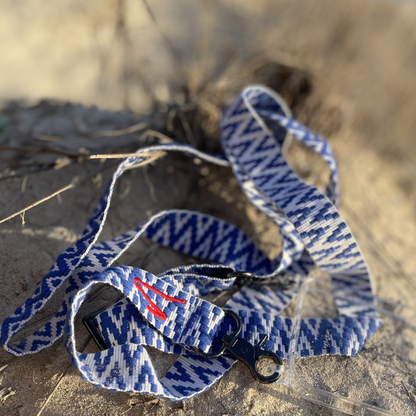 Wide woven phone strap - True Blue