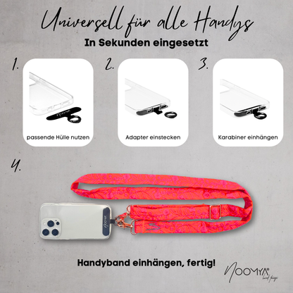 Besticktes breites Handyband | universal für alle Handymodelle | Dein stylisher Begleiter | Pink Popsicle