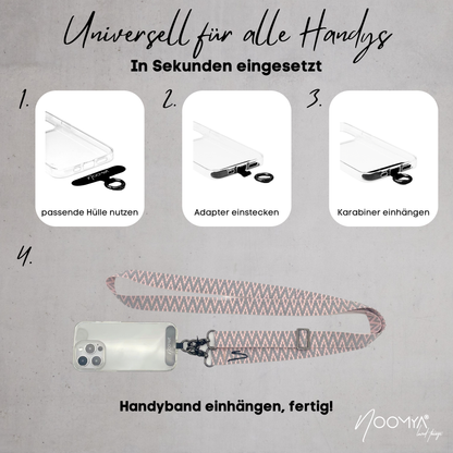 Wide interchangeable phone strap - Sweet Grey