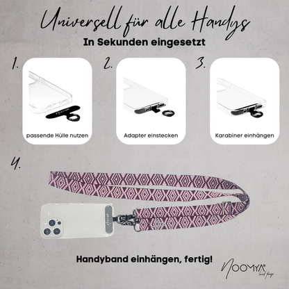Breites Handyband | universal für alle Handymodelle inkl Adapter | Dein stylisher Begleiter | Wine Tasting