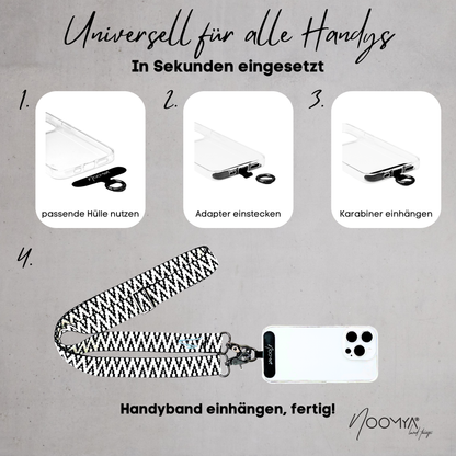 Breites Handyband | universal für alle Handymodelle inkl Adapter | Dein stylisher Begleiter | Midnight Star