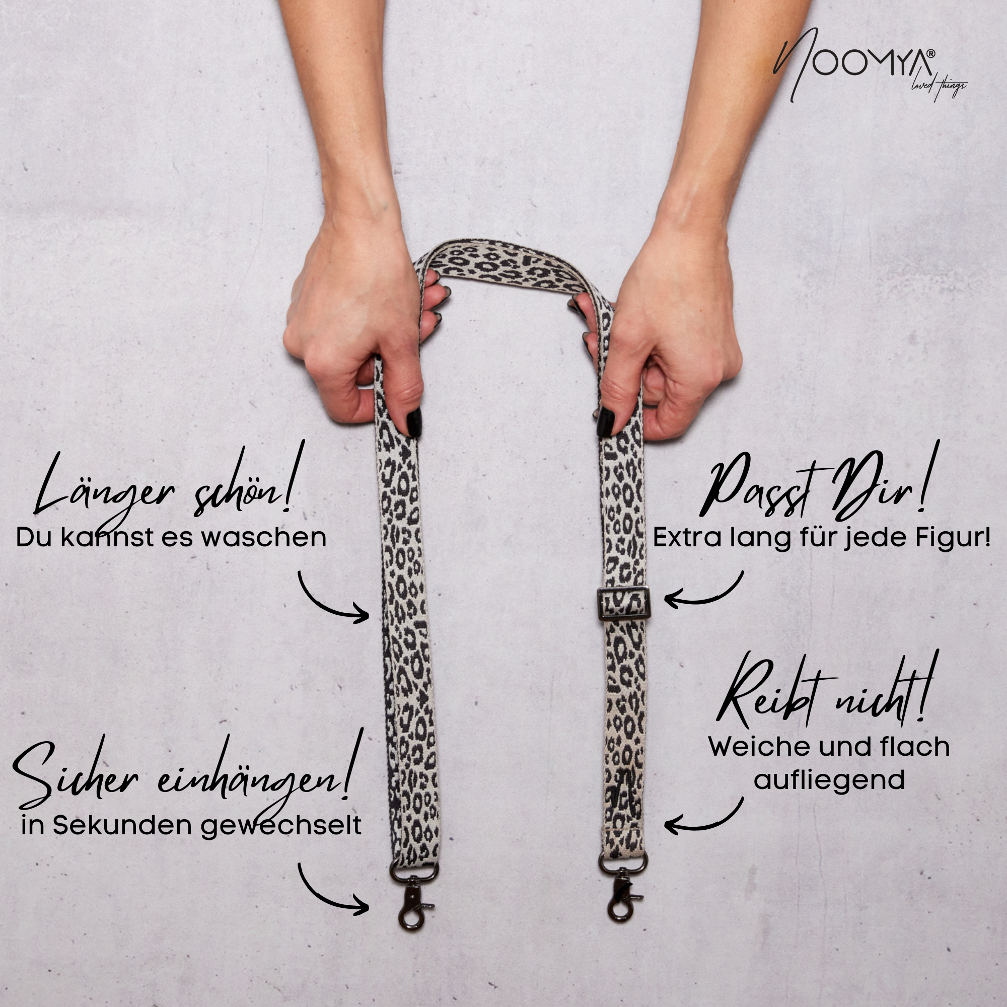 Breites Handyband | universal für alle Handymodelle inkl Adapter | Dein stylisher Begleiter | Wild Soul Leo - Ghost Grey