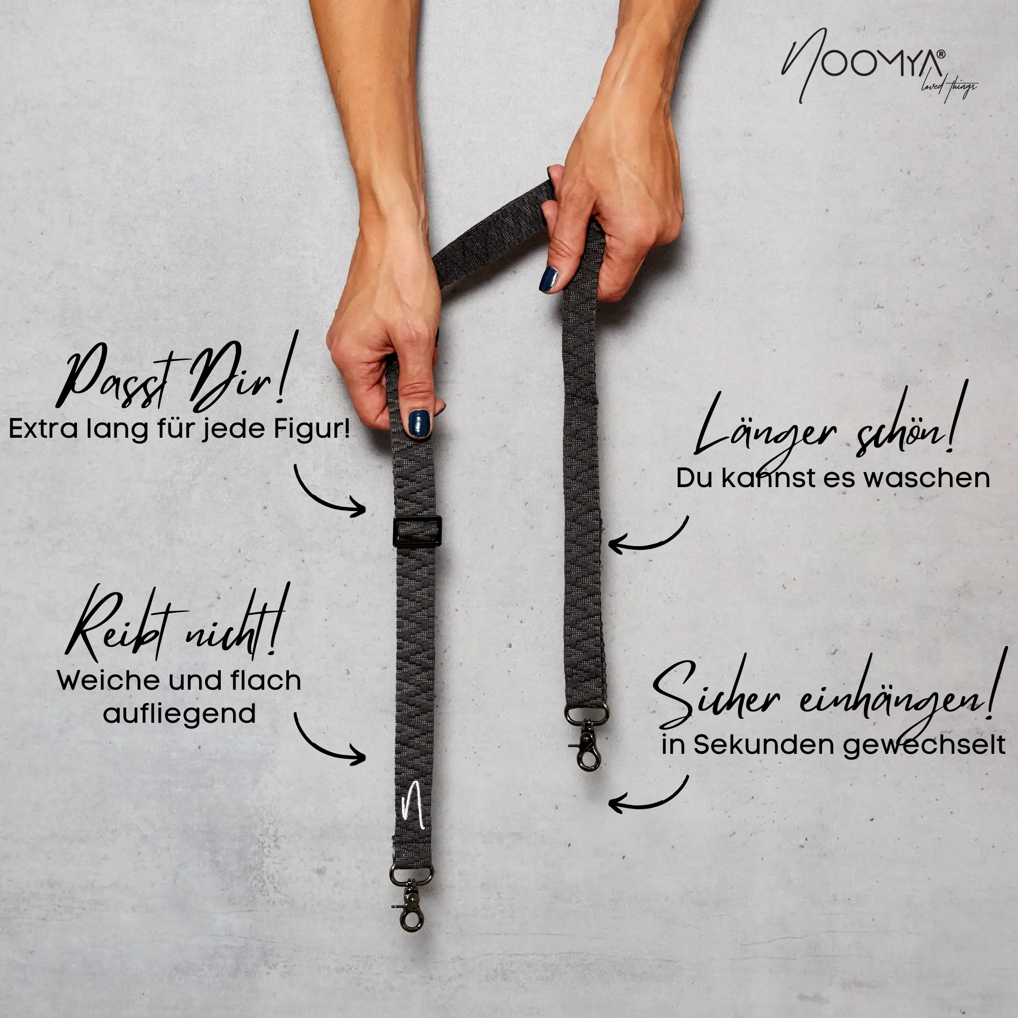 Breites Handyband | universal für alle Handymodelle inkl Adapter | Dein stylisher Begleiter | Phantom Grey