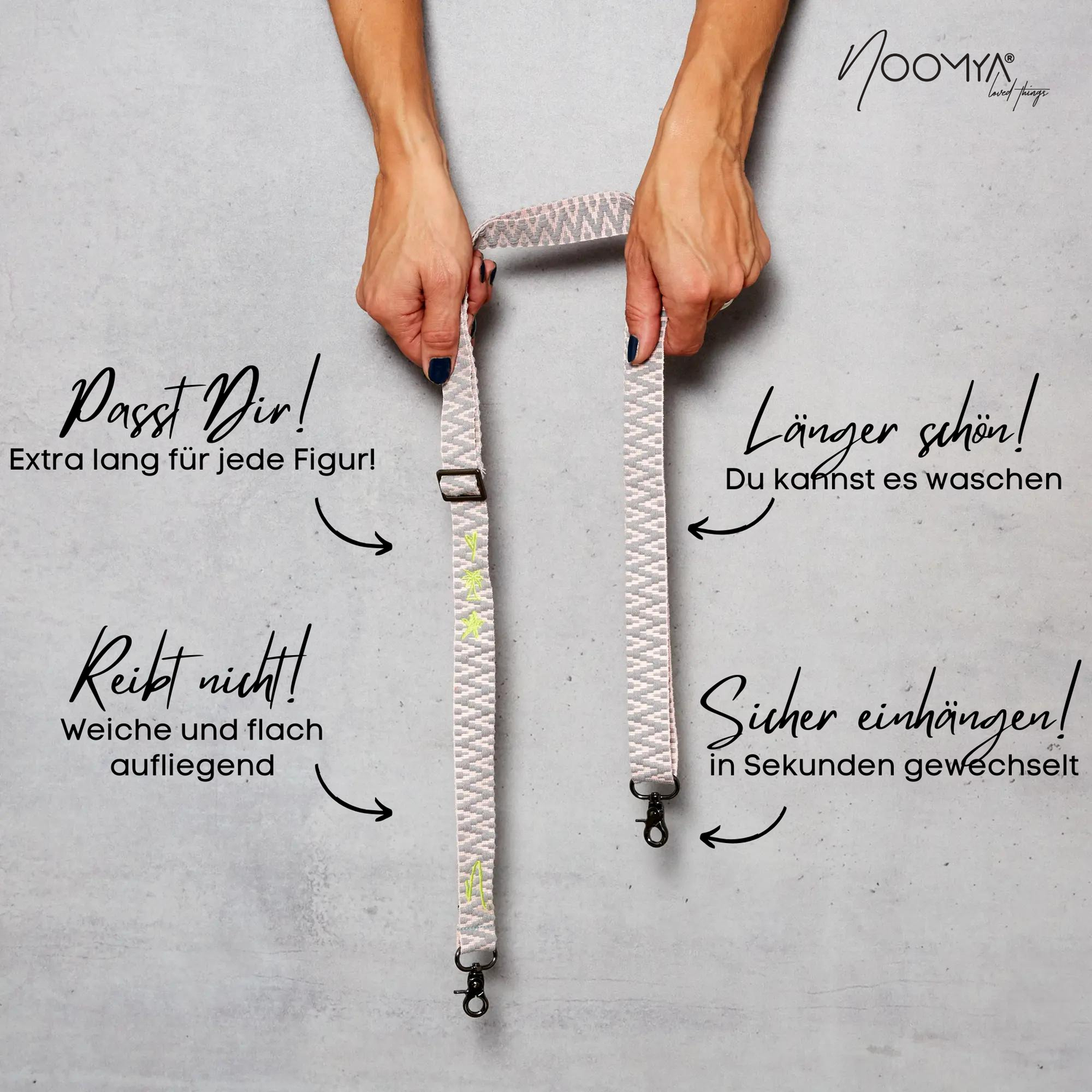Wide woven phone strap - Sweet Grey LIMITED EDITION