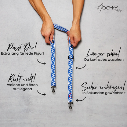 Wide woven phone strap - True Blue