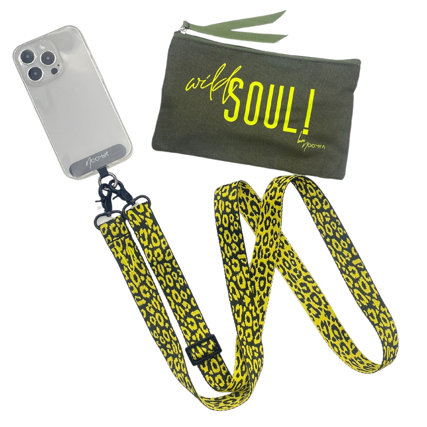 Breites Handyband | universal für alle Handymodelle | Dein stylisher Begleiter | Wild Soul Leo - Green Hope