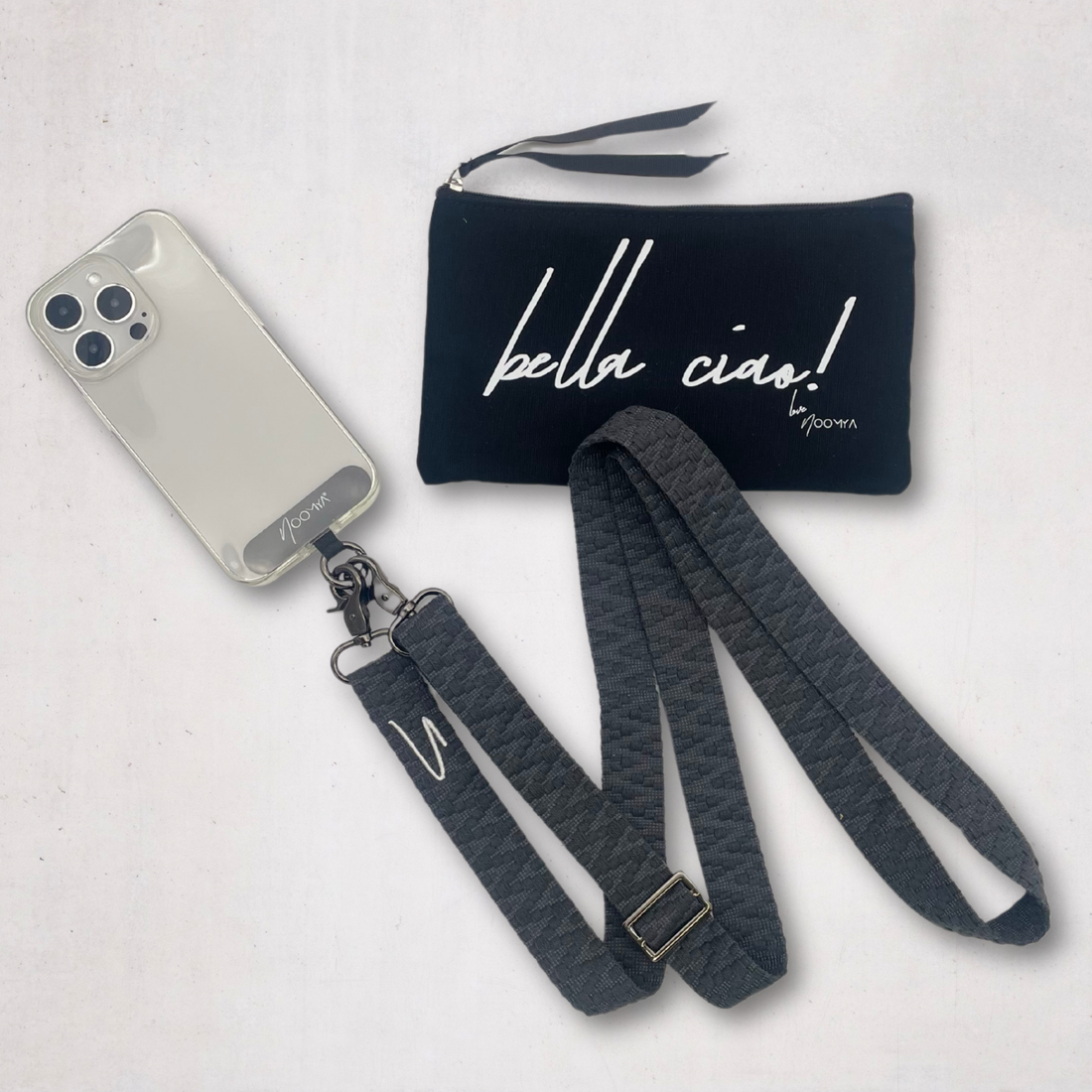 Wide interchangeable phone strap - Phantom Black