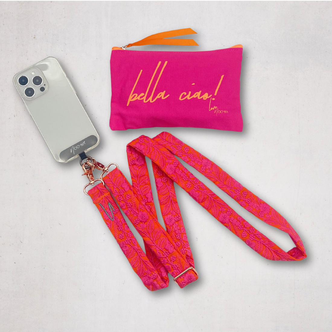Besticktes breites Handyband | universal für alle Handymodelle | Dein stylisher Begleiter | Pink Popsicle