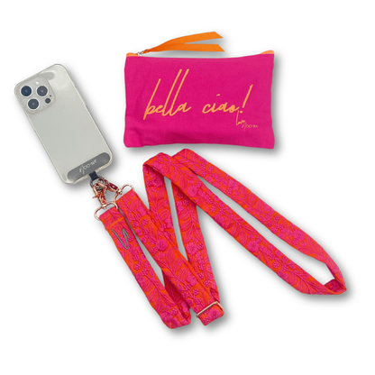 Besticktes breites Handyband | universal für alle Handymodelle | Dein stylisher Begleiter | Pink Popsicle