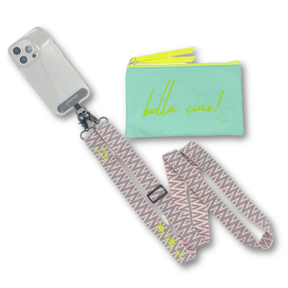 Wide woven phone strap - Sweet Grey LIMITED EDITION