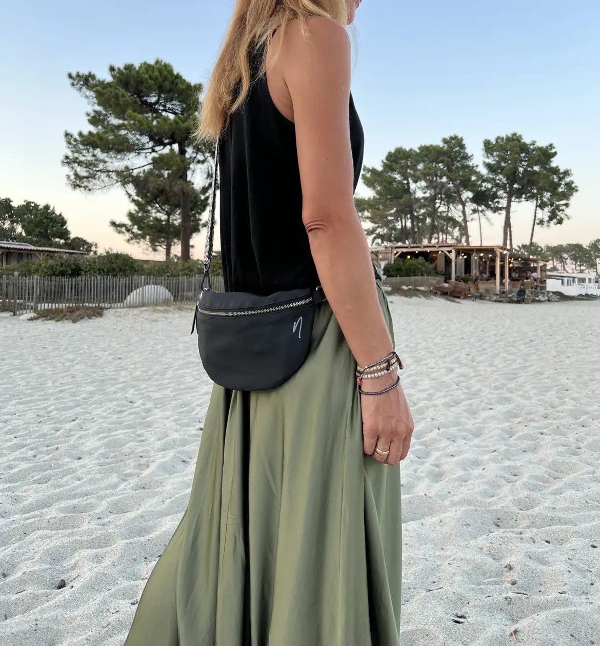 Tasche / Crossbody Bag mit wechselbarem Taschengurt | Black Mamba | vegan