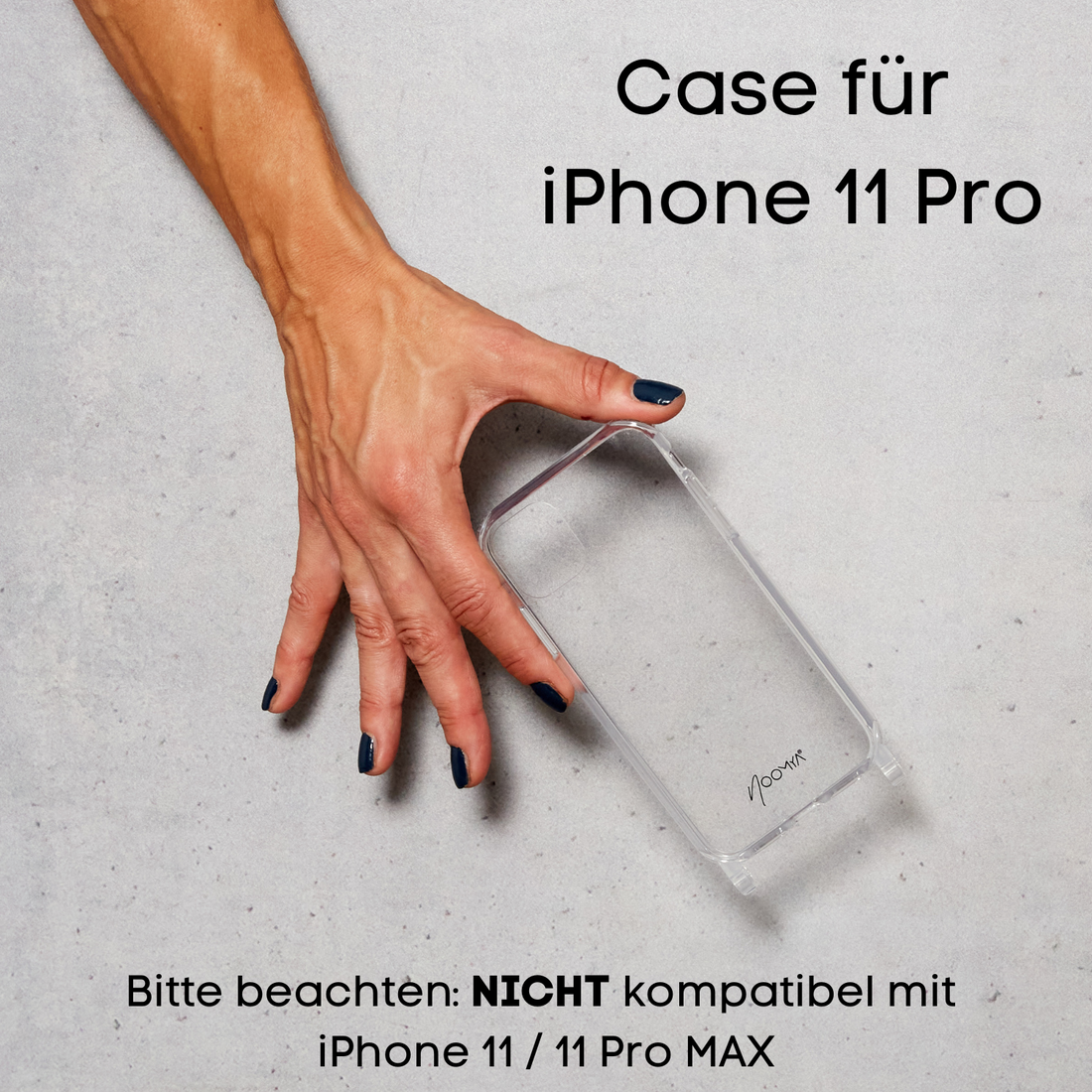 Handyhülle für iPhone 11 Pro mit Ösen für Handyketten &amp; Handybänder | transparent