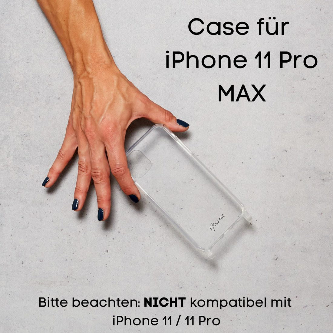 Handyhülle für iPhone 11 Pro MAX mit Ösen für Handyketten & Handybänder | transparent