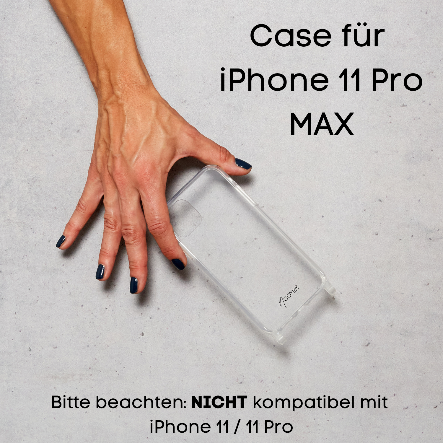 Handyhülle für iPhone 11 Pro MAX mit Ösen für Handyketten &amp; Handybänder | transparent