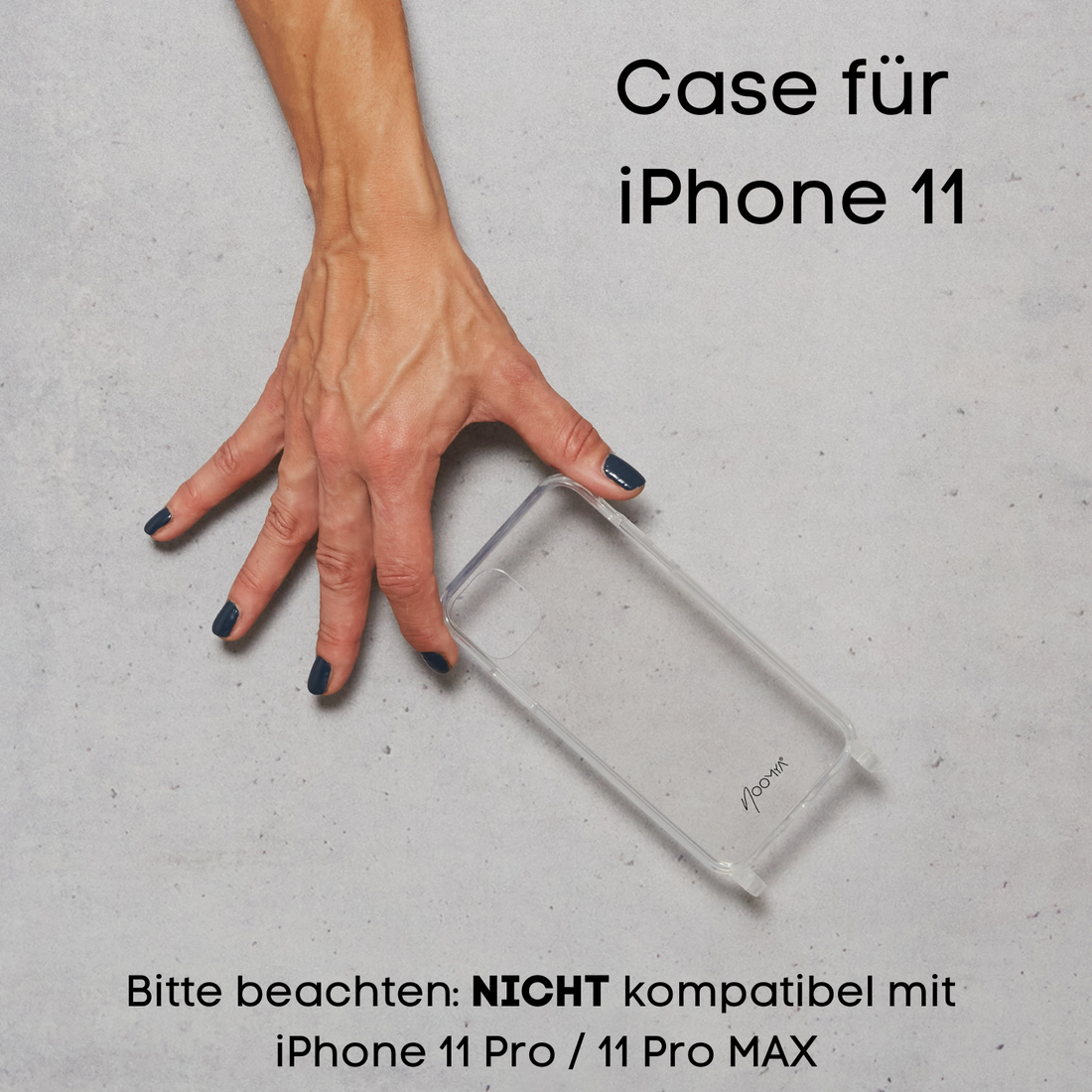 Handyhülle für iPhone 11 mit Ösen für Handyketten &amp; Handybänder | transparent
