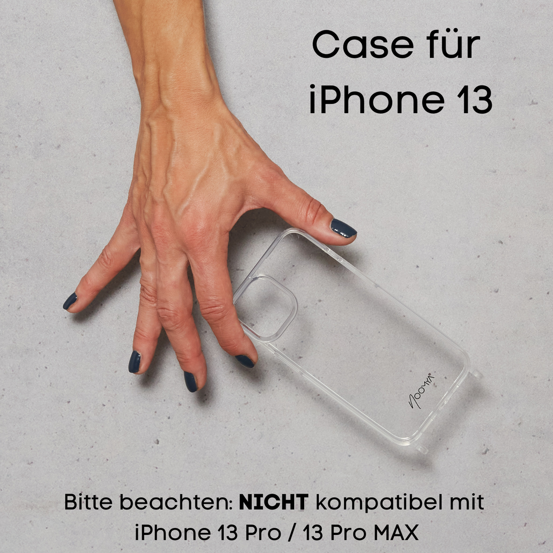 Handyhülle für iPhone 13 mit Ösen für Handyketten &amp; Handybänder | transparent