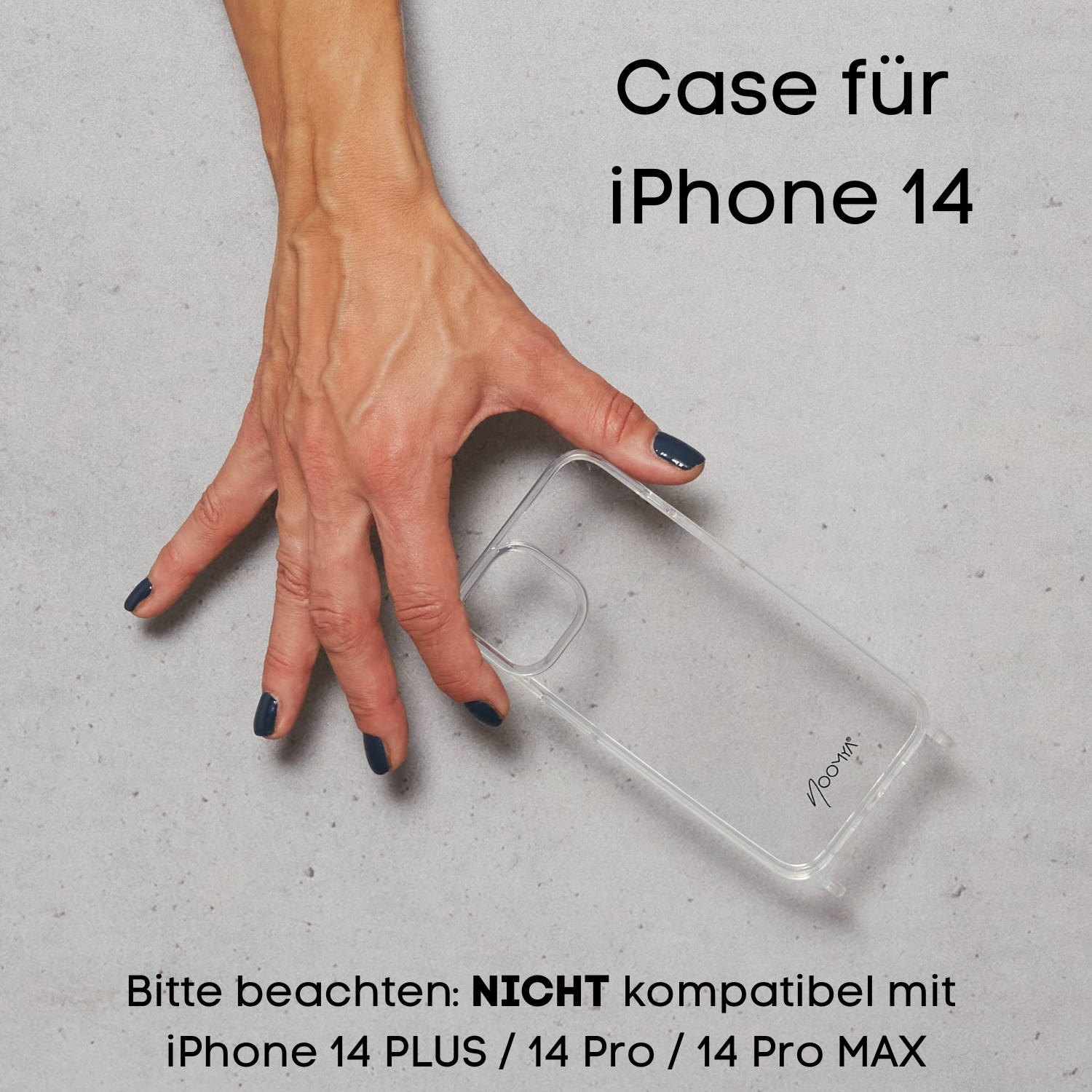 Handyhülle für iPhone 14 mit Ösen für Handyketten &amp; Handybänder | transparent