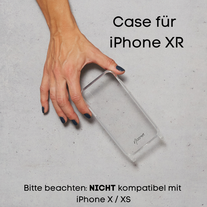 Handyhülle für iPhone XR mit Ösen für Handyketten &amp; Handybänder | transparent