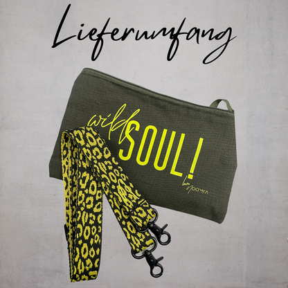 Breites Handyband | universal für alle Handymodelle | Dein stylisher Begleiter | Wild Soul Leo - Green Hope