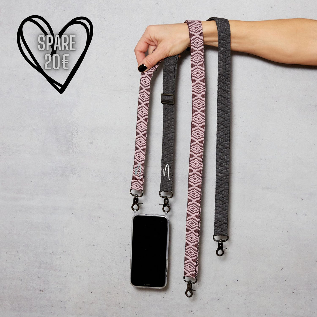 Style Bundle zum Wechseln aus 2 Handybänder + Handyhülle | Wine Tasting & Phantom Grey