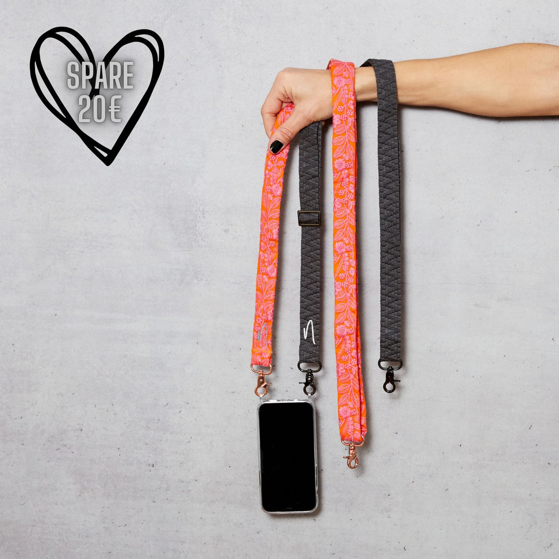 Style Bundle zum Wechseln aus 2 Handybänder + Handyhülle |  Pink Popsicle &amp; Phantom Grey