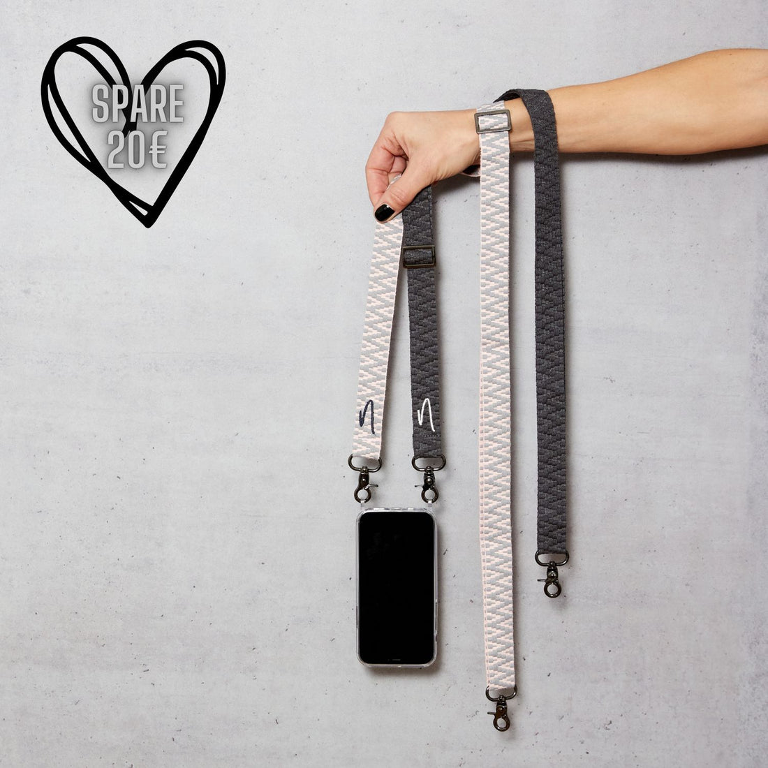 Style Bundle zum Wechseln aus 2 Handybänder + Handyhülle | Sweet Grey & Phantom Grey