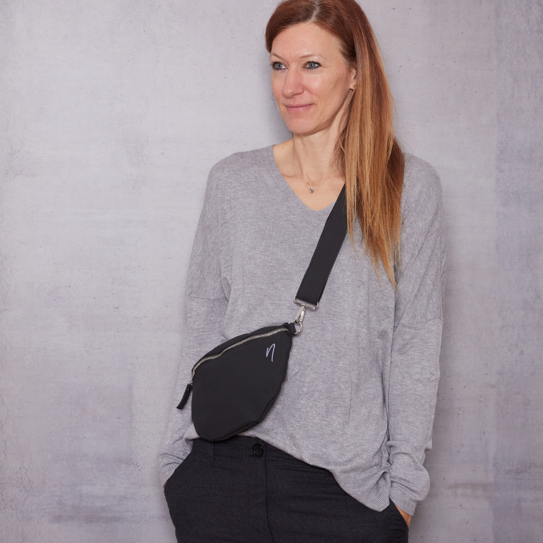 Tasche / Crossbody Bag mit wechselbarem Taschengurt | Black Mamba | vegan