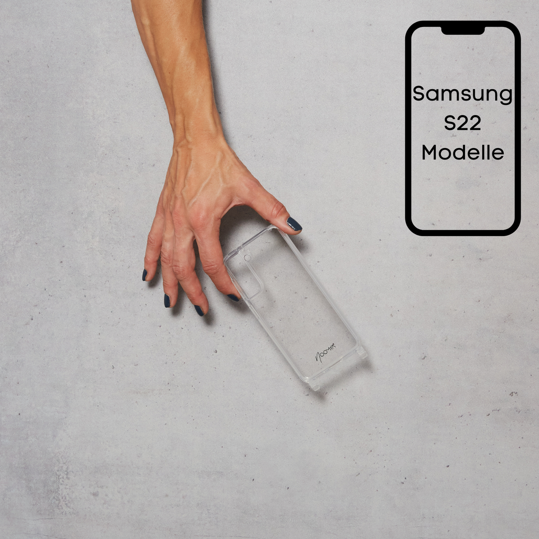 Handyhülle für Samsung S22 er Modelle mit Ösen für Handyketten & Handybänder | transparent