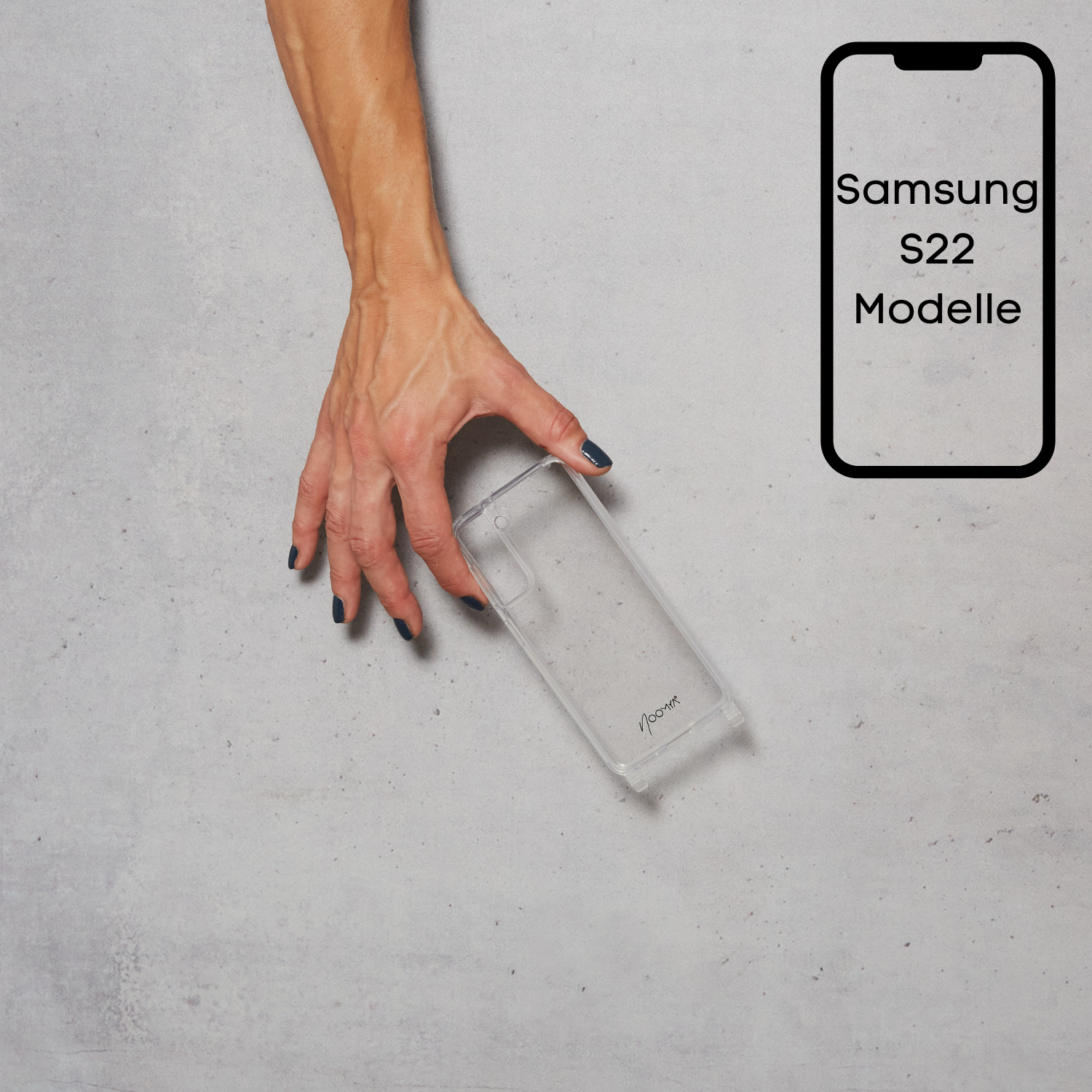 Handyhülle für Samsung S22 er Modelle mit Ösen für Handyketten &amp; Handybänder | transparent