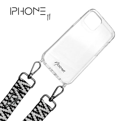 NOOMYA® Smart Strap sind die trendigen breiten Handyketten aus gewebten Baumwollbändern mit passender hochwertiger iPhone Handyhülle für das iPhone 11. Die glasklaren Handy Cases sind aus einem Gruß und kommen ohne Metallringe aus, um Kratzer zu verhindern. Ecken-Airbags schützen das Smartphone bei Stürzen und die Raised-Lip bietet Rundumschutz für Display und Kamera