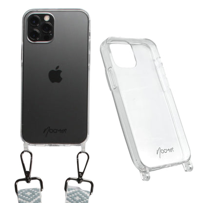 NOOMYA® Smart Strap sind die trendigen breiten Handyketten aus gewebten Baumwollbändern mit passender hochwertiger iPhone Handyhülle für das iPhone 12 Pro MAX. Die glasklaren Handy Cases sind aus einem Gruß und kommen ohne Metallringe aus, um Kratzer zu verhindern. Ecken-Airbags schützen das Smartphone bei Stürzen und die Raised-Lip bietet Rundumschutz für Display und Kamera