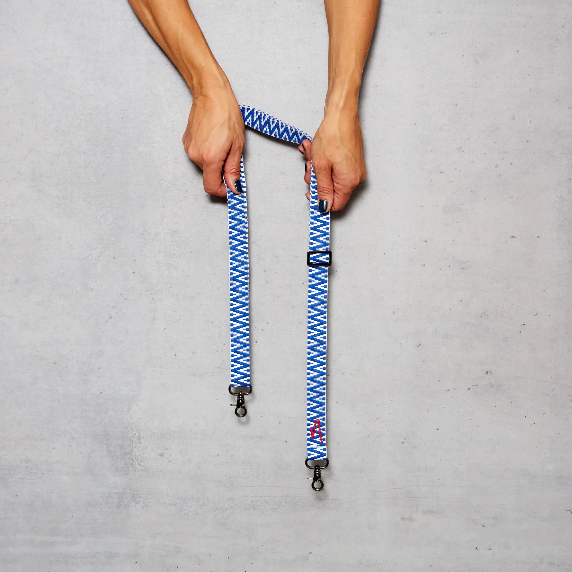 Wide woven phone strap - True Blue