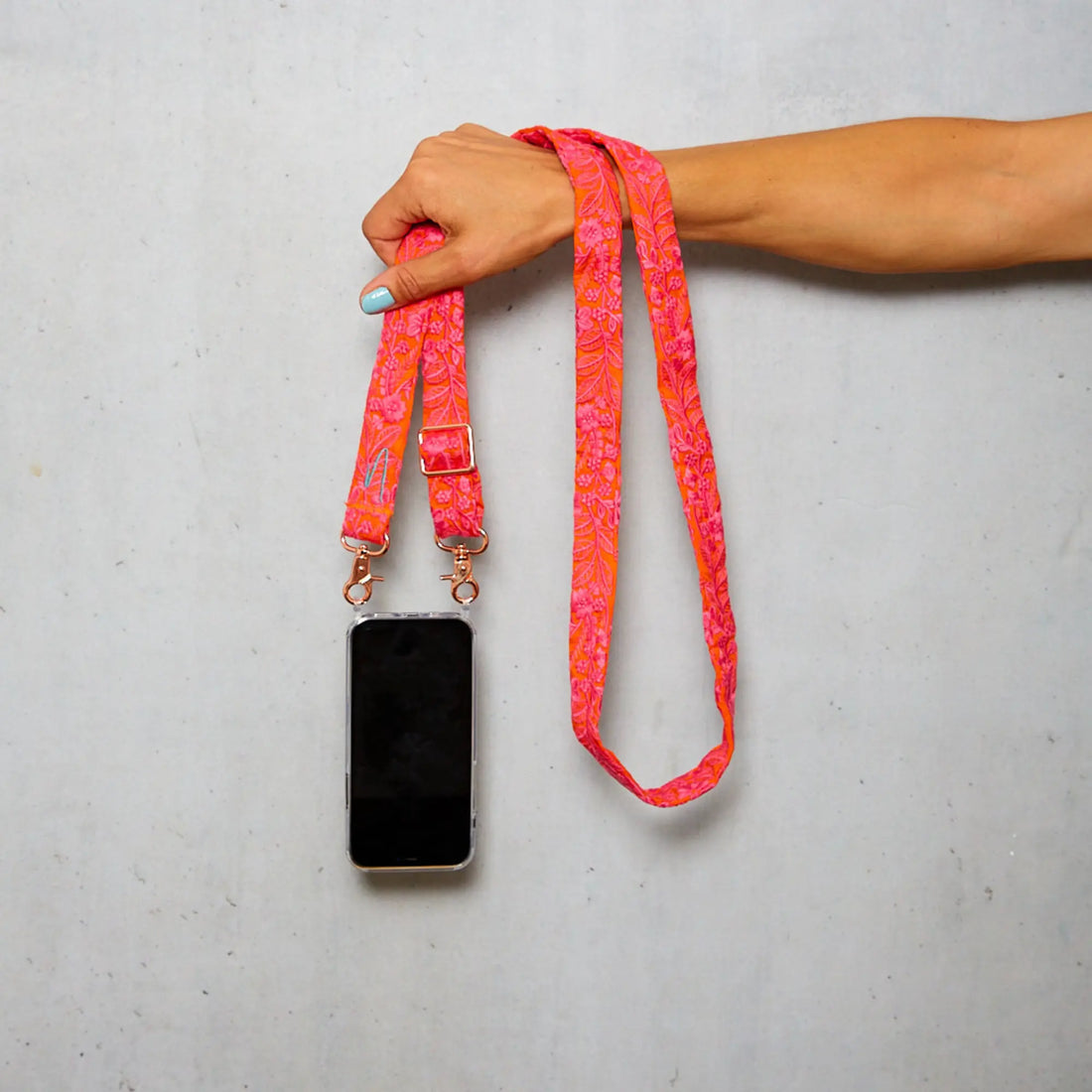 Set wide phone strap &amp;amp; cell phone case - Pink Popsicle