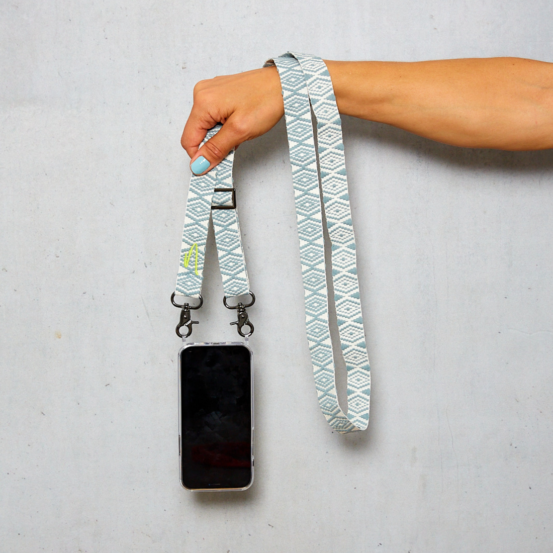 Set wide phone strap + cell phone case - Sea Salt