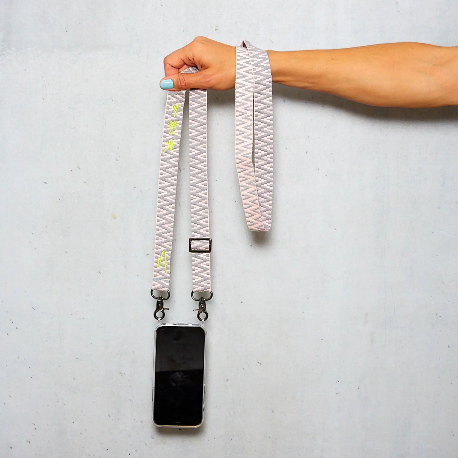 Set wide phone strap + cell phone case -Sweet Grey LIMITED EDITION