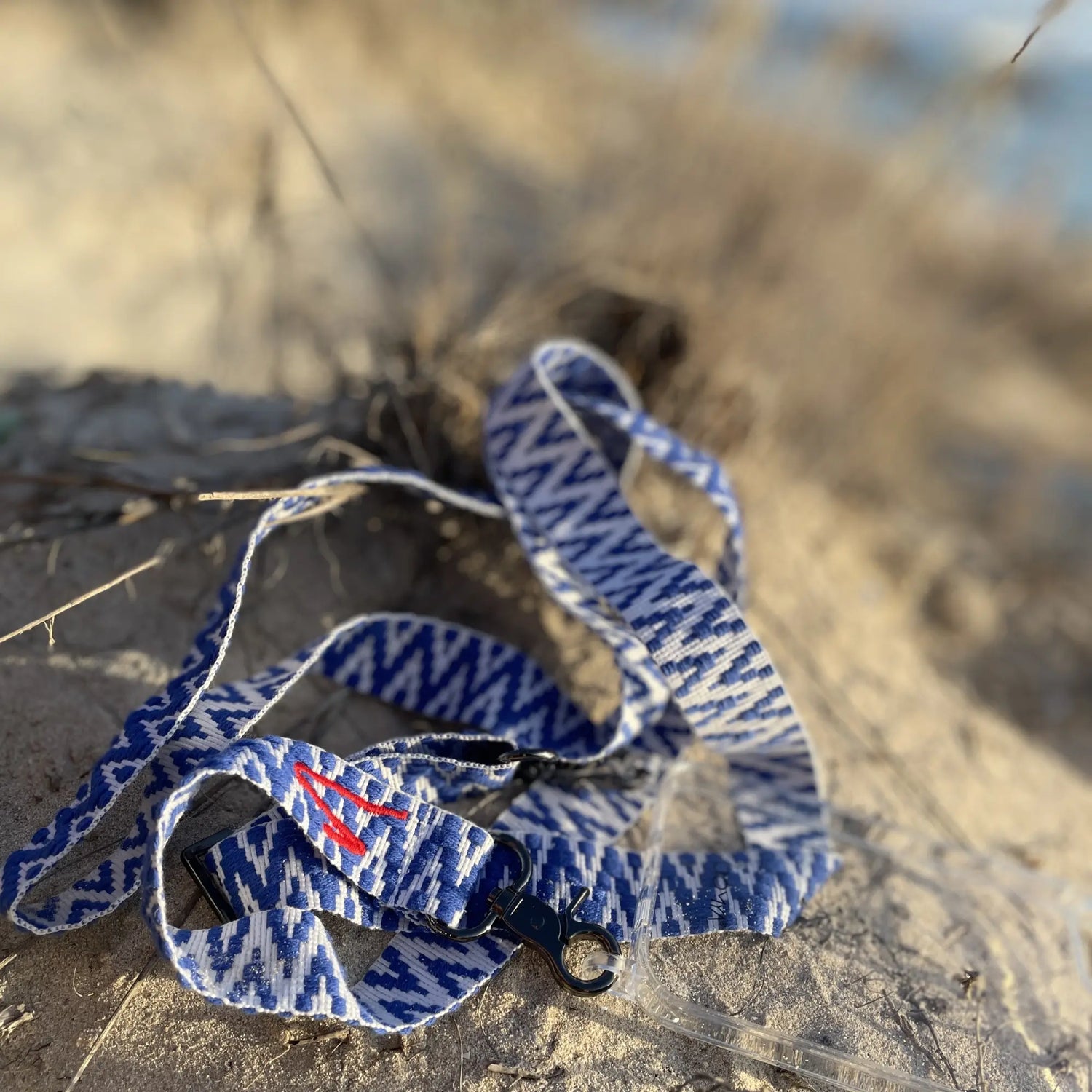 Wide woven phone strap - True Blue