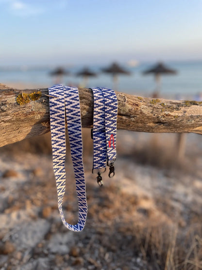 Wide woven phone strap - True Blue