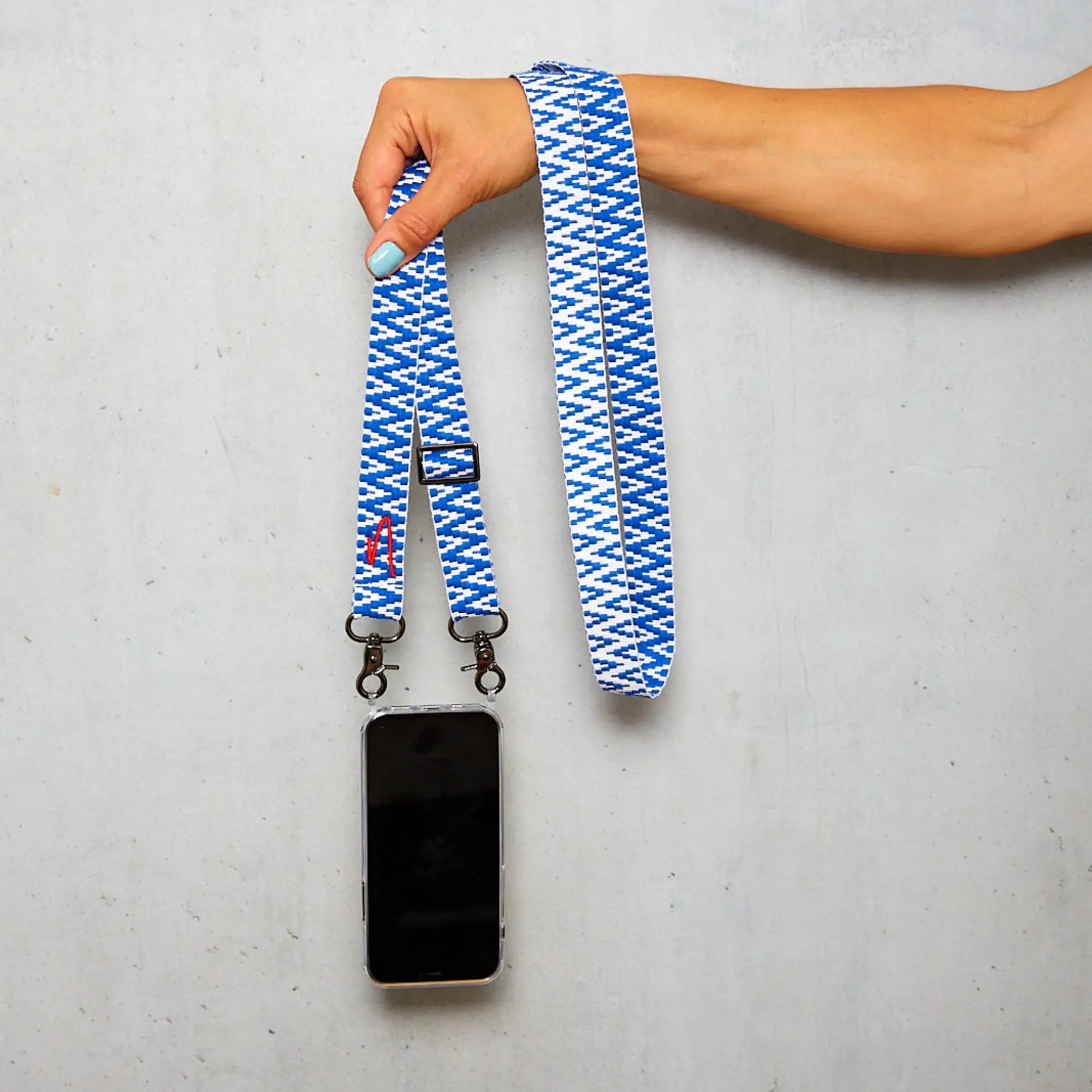 Set wide phone strap + cell phone case - True Blue