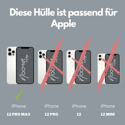 Handyhülle für iPhone 12 Pro MAX mit Ösen für Handyketten &amp; Handybänder | transparent | NOOMYA