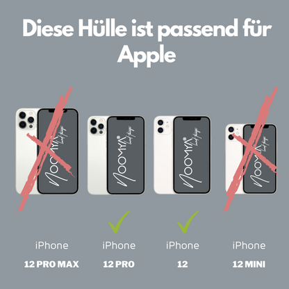 Handyhülle für iPhone 12 / 12 Pro mit Ösen für Handyketten &amp; Handybänder | transparent