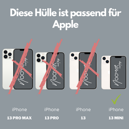 Handyhülle für iPhone 13 MINI mit Ösen für Handyketten &amp; Handybänder | transparent