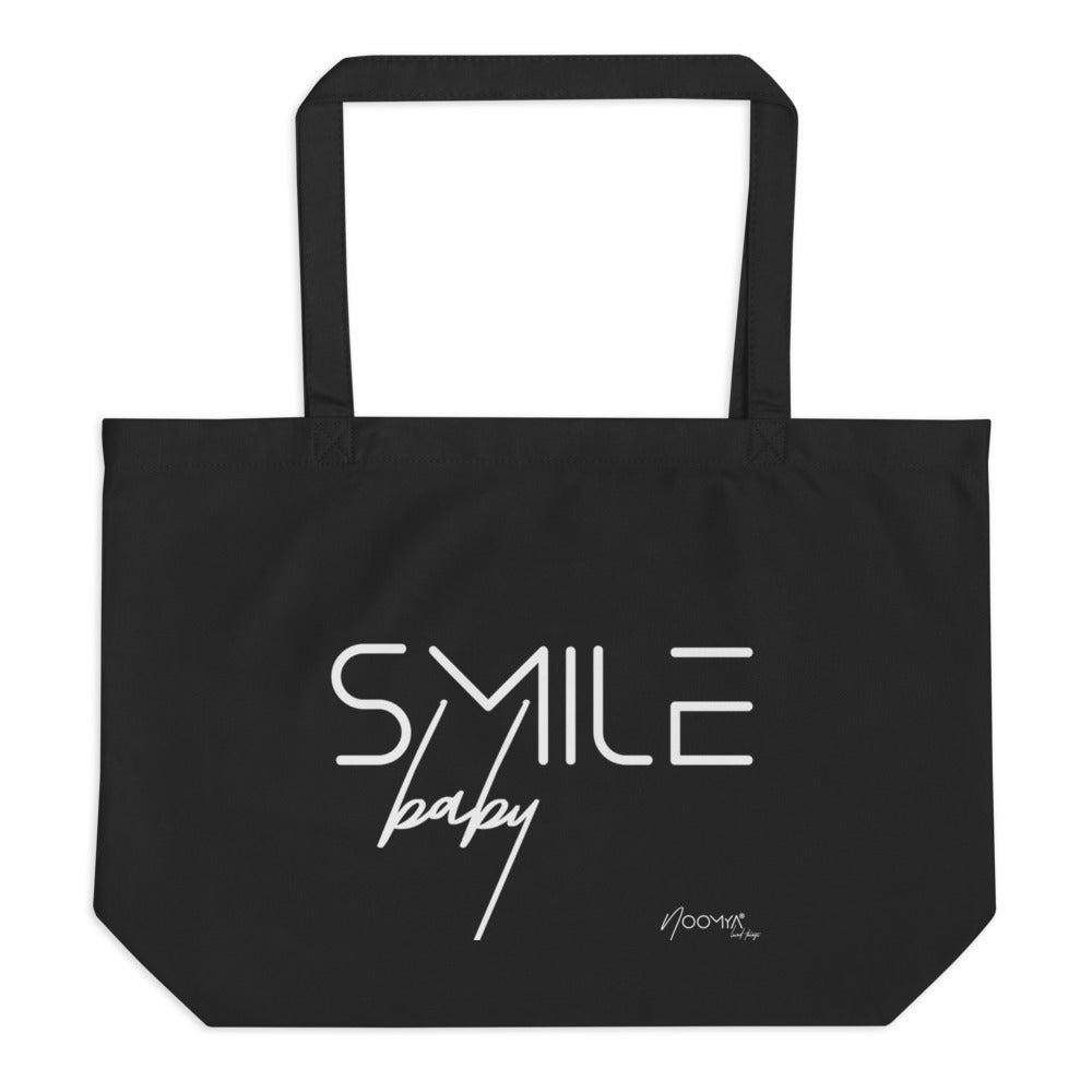 SMILE baby! Large organic canvas shopper