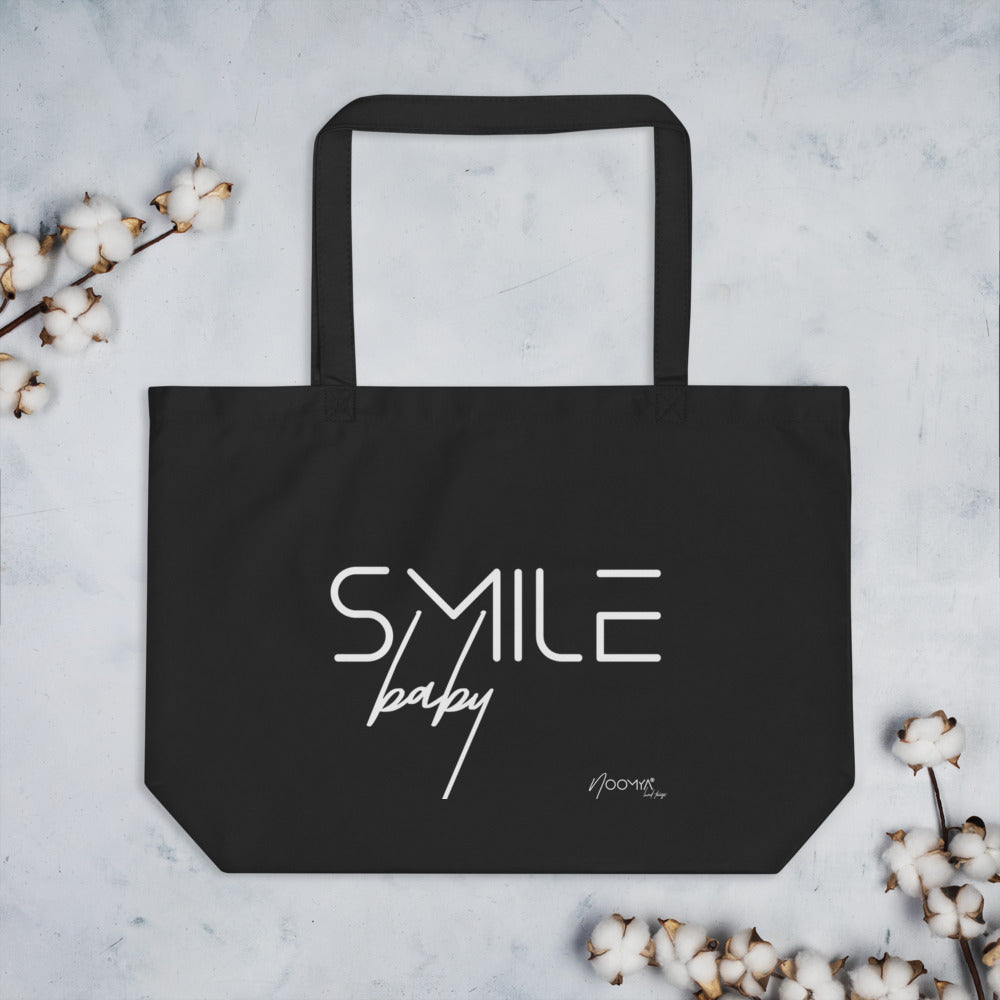 SMILE baby! Large organic canvas shopper